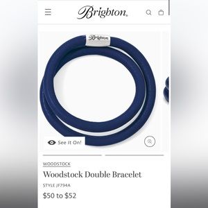 COPY - Brighton Woodstock Double Wrap Bracelet - navy with Africa Stories pillo…
